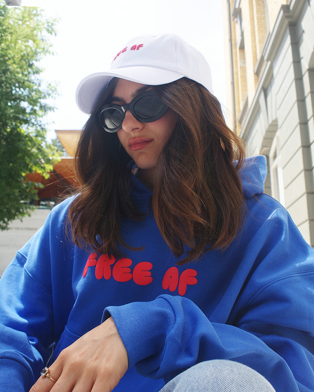 Free AF Cropped Hoodie - Cobalt Blue