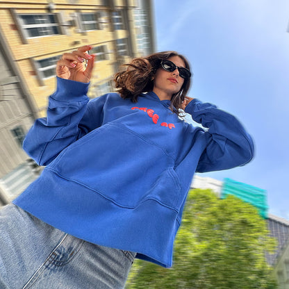 Free AF Cropped Hoodie - Cobalt Blue